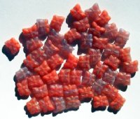 50 8mm Matte Orange Amethyst Marble Butterfly Beads